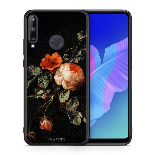 Θήκη Huawei P40 Lite E Vintage Roses από τη Smartfits με σχέδιο στο πίσω μέρος και μαύρο περίβλημα | Huawei P40 Lite E Vintage Roses case with colorful back and black bezels