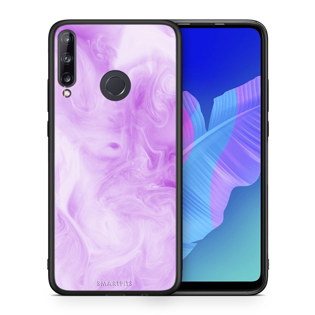 Θήκη Huawei P40 Lite E Lavender Watercolor από τη Smartfits με σχέδιο στο πίσω μέρος και μαύρο περίβλημα | Huawei P40 Lite E Lavender Watercolor case with colorful back and black bezels