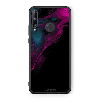 4 - Huawei P40 Lite E Pink Black Watercolor case, cover, bumper