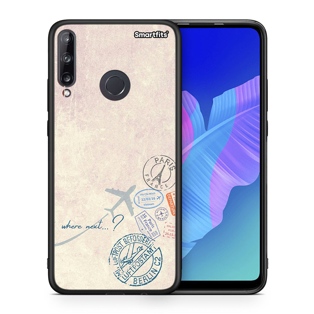Θήκη Huawei P40 Lite E Where Next από τη Smartfits με σχέδιο στο πίσω μέρος και μαύρο περίβλημα | Huawei P40 Lite E Where Next case with colorful back and black bezels