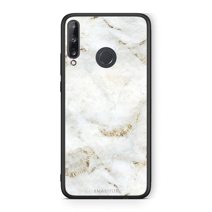 Huawei P40 Lite E White Gold Marble θήκη από τη Smartfits με σχέδιο στο πίσω μέρος και μαύρο περίβλημα | Smartphone case with colorful back and black bezels by Smartfits
