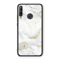 Thumbnail for Huawei P40 Lite E White Gold Marble θήκη από τη Smartfits με σχέδιο στο πίσω μέρος και μαύρο περίβλημα | Smartphone case with colorful back and black bezels by Smartfits