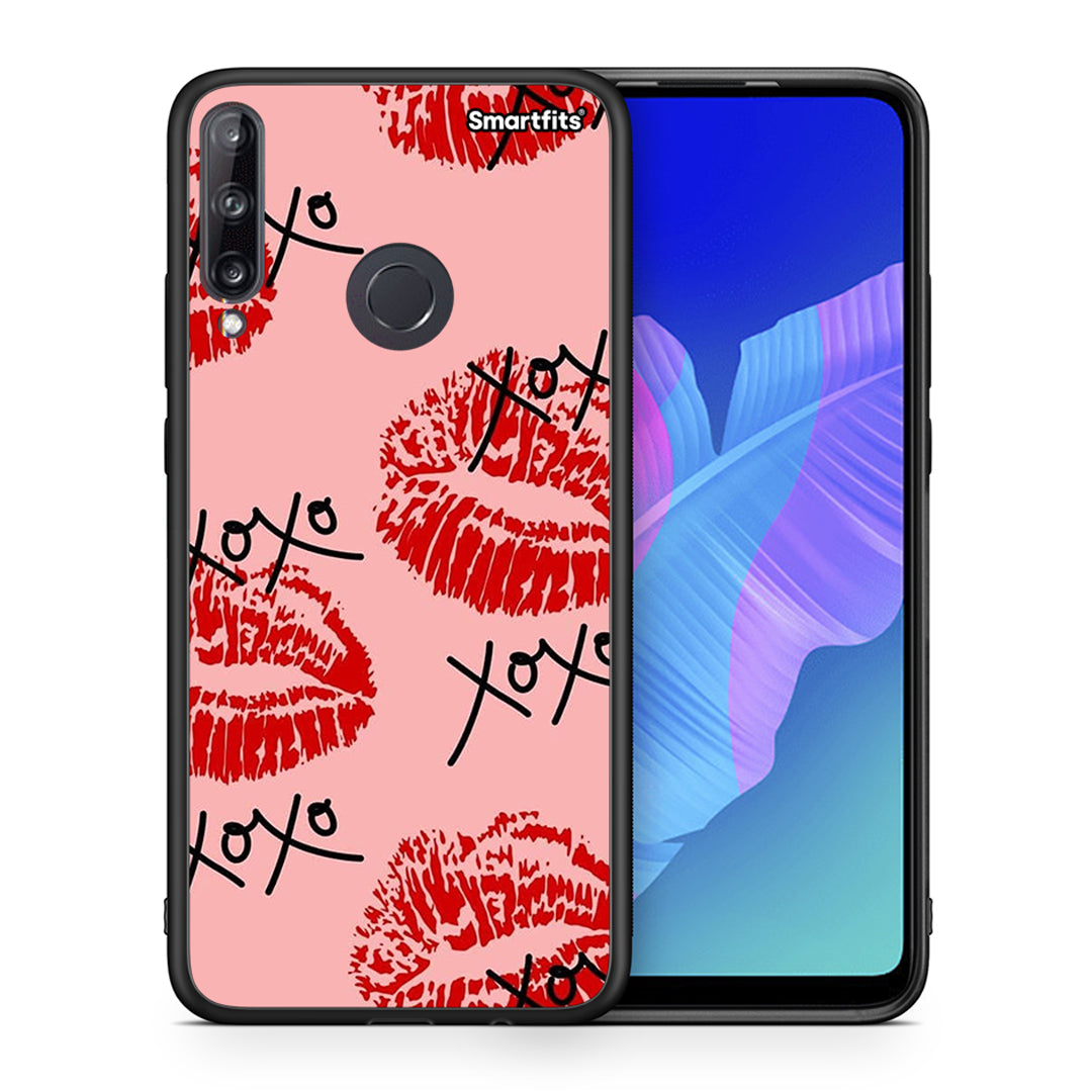 Θήκη Huawei P40 Lite E XOXO Lips από τη Smartfits με σχέδιο στο πίσω μέρος και μαύρο περίβλημα | Huawei P40 Lite E XOXO Lips case with colorful back and black bezels