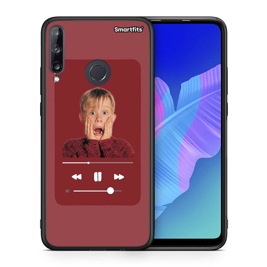 Θήκη Huawei P40 Lite E Xmas Alone Music από τη Smartfits με σχέδιο στο πίσω μέρος και μαύρο περίβλημα | Huawei P40 Lite E Xmas Alone Music case with colorful back and black bezels