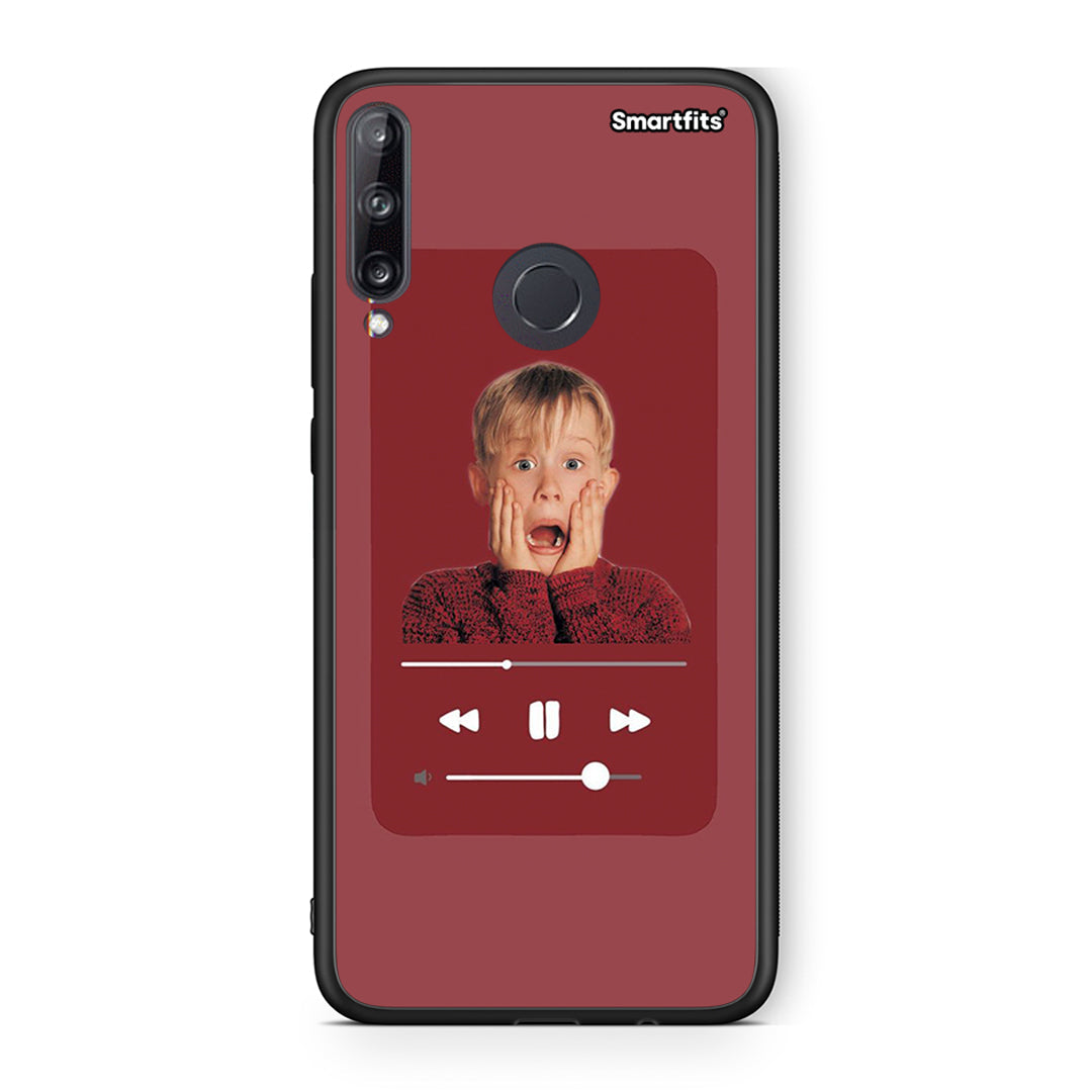 Huawei P40 Lite E Xmas Alone Music θήκη από τη Smartfits με σχέδιο στο πίσω μέρος και μαύρο περίβλημα | Smartphone case with colorful back and black bezels by Smartfits