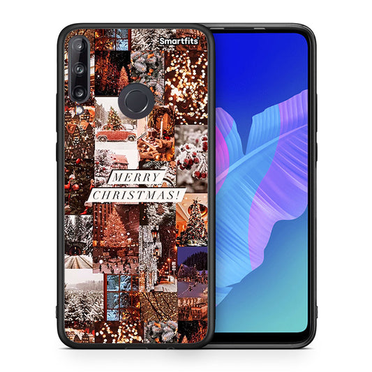 Θήκη Huawei P40 Lite E Xmas Collage από τη Smartfits με σχέδιο στο πίσω μέρος και μαύρο περίβλημα | Huawei P40 Lite E Xmas Collage case with colorful back and black bezels