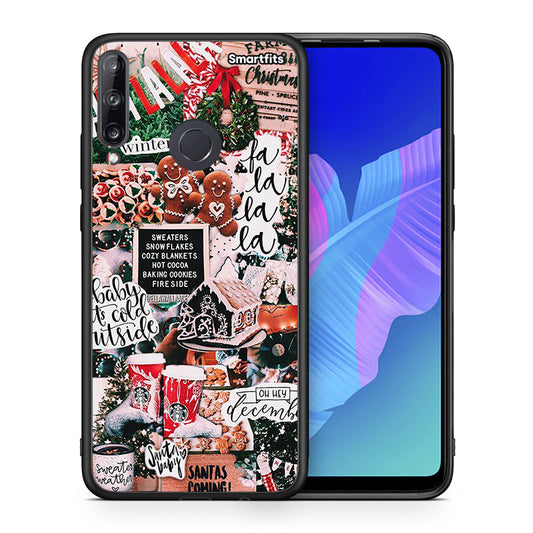 Θήκη Huawei P40 Lite E Xmas Habbits από τη Smartfits με σχέδιο στο πίσω μέρος και μαύρο περίβλημα | Huawei P40 Lite E Xmas Habbits case with colorful back and black bezels