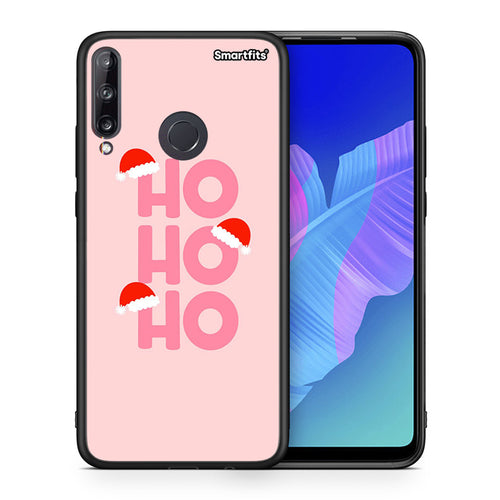 Θήκη Huawei P40 Lite E Xmas Ho Ho Ho από τη Smartfits με σχέδιο στο πίσω μέρος και μαύρο περίβλημα | Huawei P40 Lite E Xmas Ho Ho Ho case with colorful back and black bezels