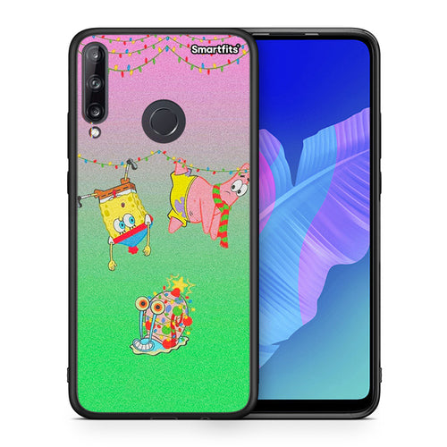 Θήκη Huawei P40 Lite E Xmas Lights από τη Smartfits με σχέδιο στο πίσω μέρος και μαύρο περίβλημα | Huawei P40 Lite E Xmas Lights case with colorful back and black bezels