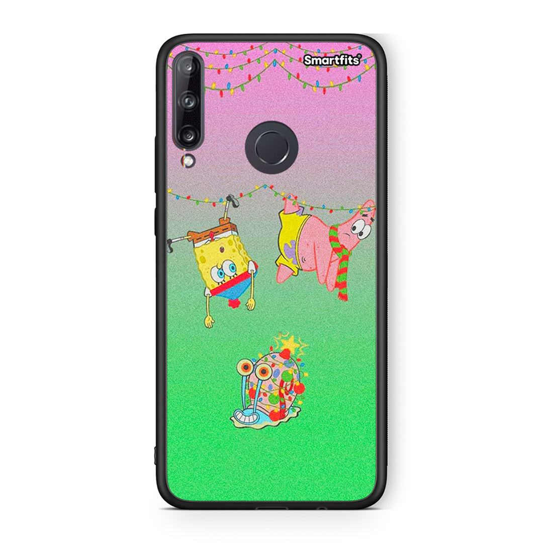 Huawei P40 Lite E Xmas Lights θήκη από τη Smartfits με σχέδιο στο πίσω μέρος και μαύρο περίβλημα | Smartphone case with colorful back and black bezels by Smartfits