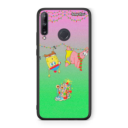 Huawei P40 Lite E Xmas Lights θήκη από τη Smartfits με σχέδιο στο πίσω μέρος και μαύρο περίβλημα | Smartphone case with colorful back and black bezels by Smartfits