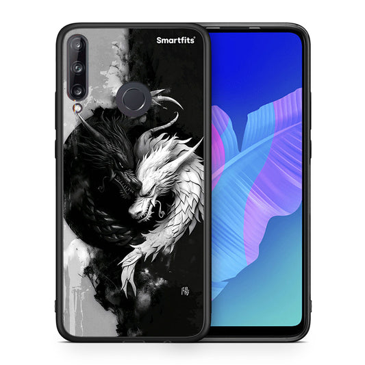 Θήκη Huawei P40 Lite E Yin Yang από τη Smartfits με σχέδιο στο πίσω μέρος και μαύρο περίβλημα | Huawei P40 Lite E Yin Yang case with colorful back and black bezels