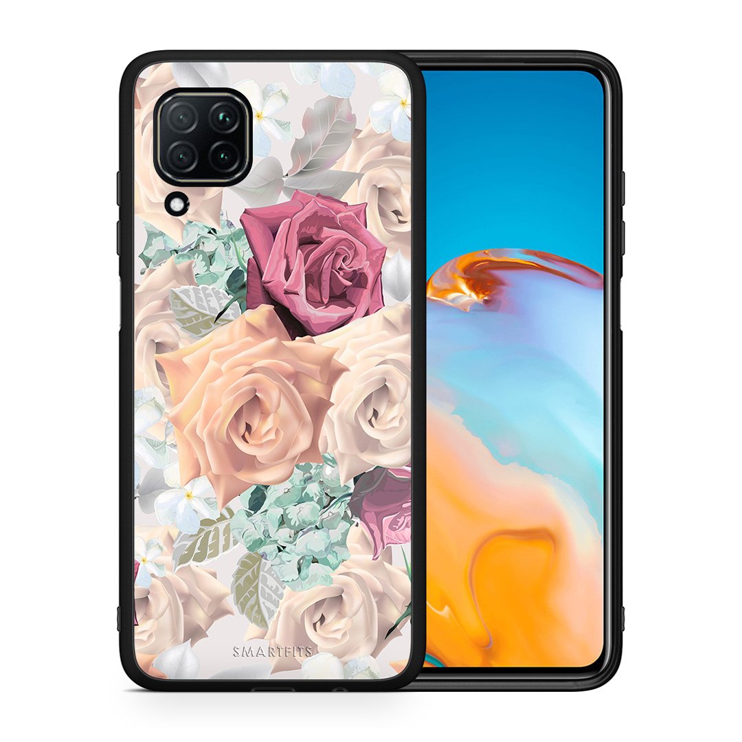 Θήκη Huawei P40 Lite Bouquet Floral από τη Smartfits με σχέδιο στο πίσω μέρος και μαύρο περίβλημα | Huawei P40 Lite Bouquet Floral case with colorful back and black bezels