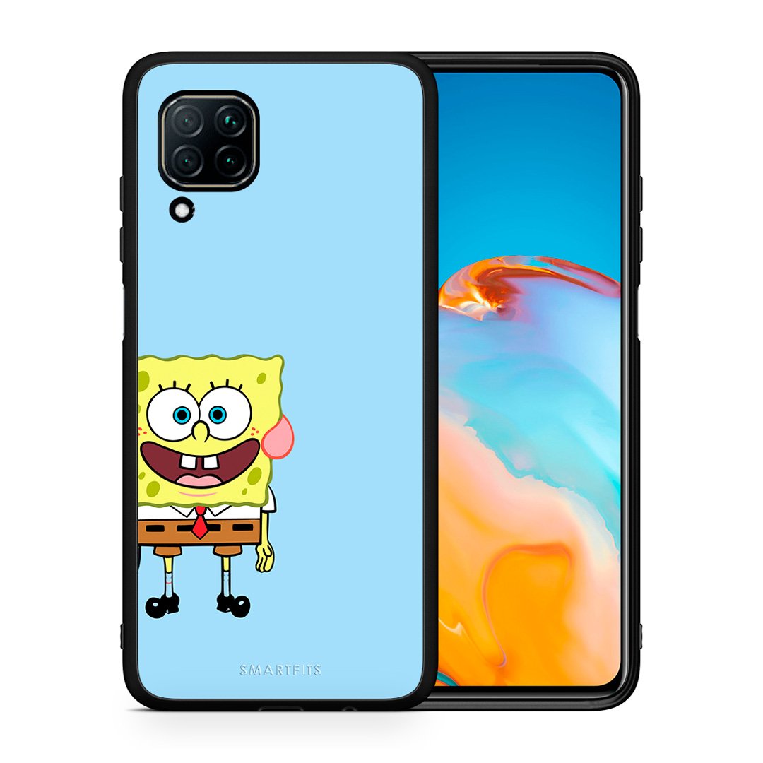 Θήκη Huawei P40 Lite Friends Bob από τη Smartfits με σχέδιο στο πίσω μέρος και μαύρο περίβλημα | Huawei P40 Lite Friends Bob case with colorful back and black bezels