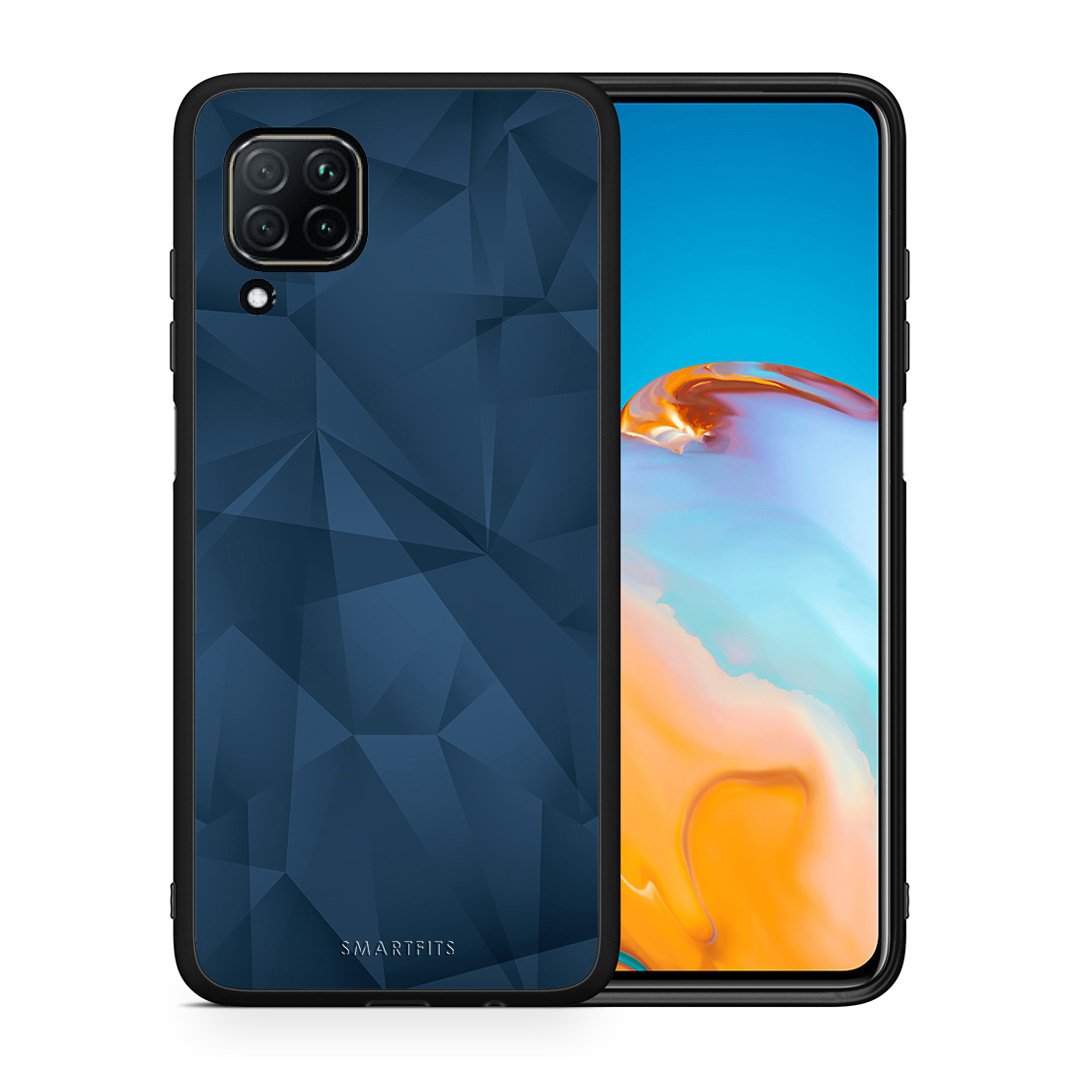 Θήκη Huawei P40 Lite Blue Abstract Geometric από τη Smartfits με σχέδιο στο πίσω μέρος και μαύρο περίβλημα | Huawei P40 Lite Blue Abstract Geometric case with colorful back and black bezels