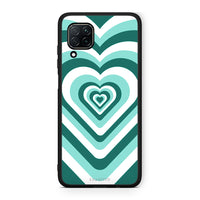 Thumbnail for Huawei P40 Lite Green Hearts θήκη από τη Smartfits με σχέδιο στο πίσω μέρος και μαύρο περίβλημα | Smartphone case with colorful back and black bezels by Smartfits