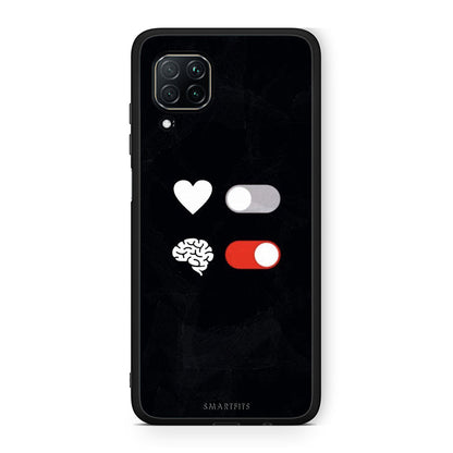 Huawei P40 Lite Heart Vs Brain Θήκη Αγίου Βαλεντίνου από τη Smartfits με σχέδιο στο πίσω μέρος και μαύρο περίβλημα | Smartphone case with colorful back and black bezels by Smartfits