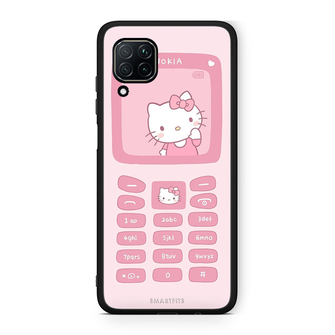 Huawei P40 Lite Hello Kitten Θήκη Αγίου Βαλεντίνου από τη Smartfits με σχέδιο στο πίσω μέρος και μαύρο περίβλημα | Smartphone case with colorful back and black bezels by Smartfits