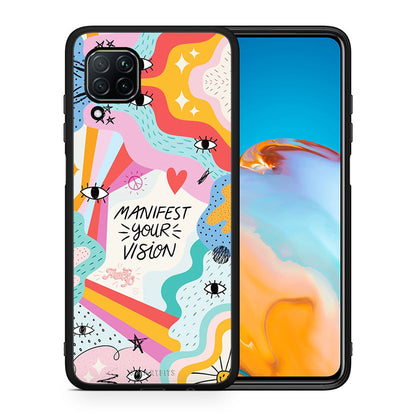 Θήκη Huawei P40 Lite Manifest Your Vision από τη Smartfits με σχέδιο στο πίσω μέρος και μαύρο περίβλημα | Huawei P40 Lite Manifest Your Vision case with colorful back and black bezels