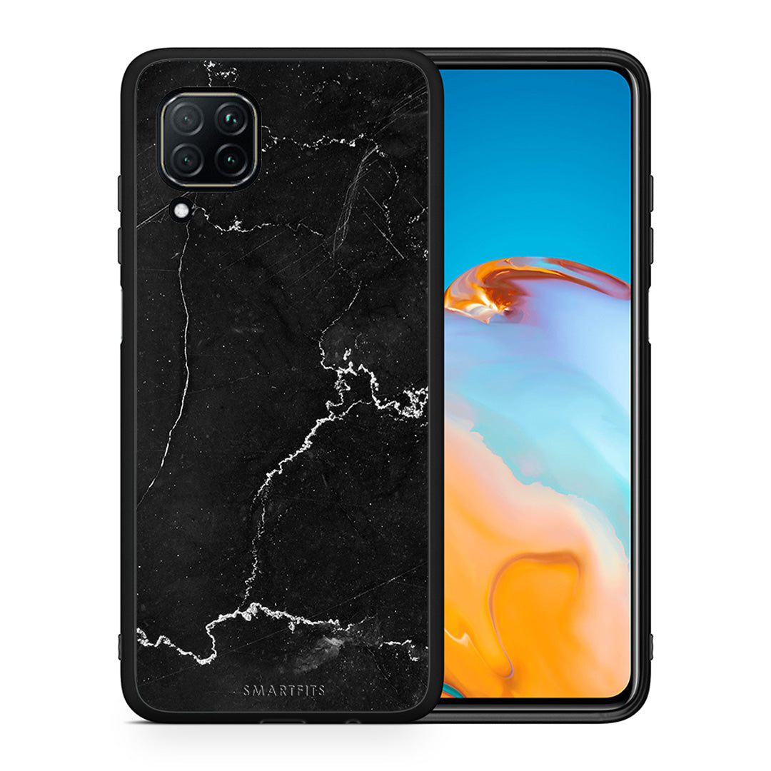 Θήκη Huawei P40 Lite Marble Black από τη Smartfits με σχέδιο στο πίσω μέρος και μαύρο περίβλημα | Huawei P40 Lite Marble Black case with colorful back and black bezels