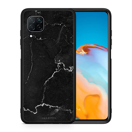 Θήκη Huawei P40 Lite Marble Black από τη Smartfits με σχέδιο στο πίσω μέρος και μαύρο περίβλημα | Huawei P40 Lite Marble Black case with colorful back and black bezels