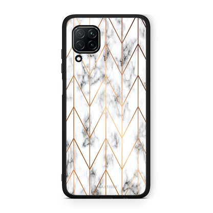 44 - Huawei P40 Lite  Gold Geometric Marble case, cover, bumper