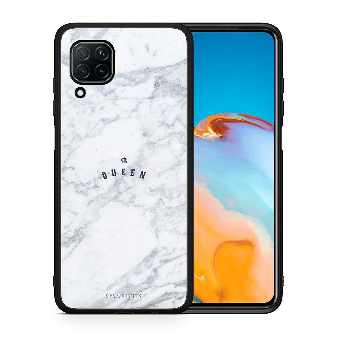 Θήκη Huawei P40 Lite Queen Marble από τη Smartfits με σχέδιο στο πίσω μέρος και μαύρο περίβλημα | Huawei P40 Lite Queen Marble case with colorful back and black bezels