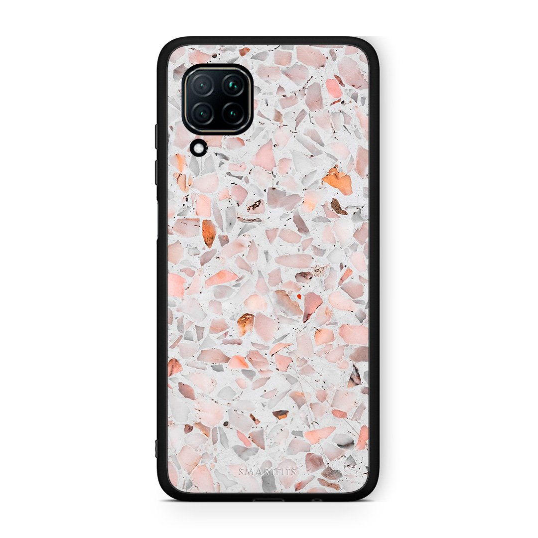 Huawei P40 Lite Marble Terrazzo θήκη από τη Smartfits με σχέδιο στο πίσω μέρος και μαύρο περίβλημα | Smartphone case with colorful back and black bezels by Smartfits