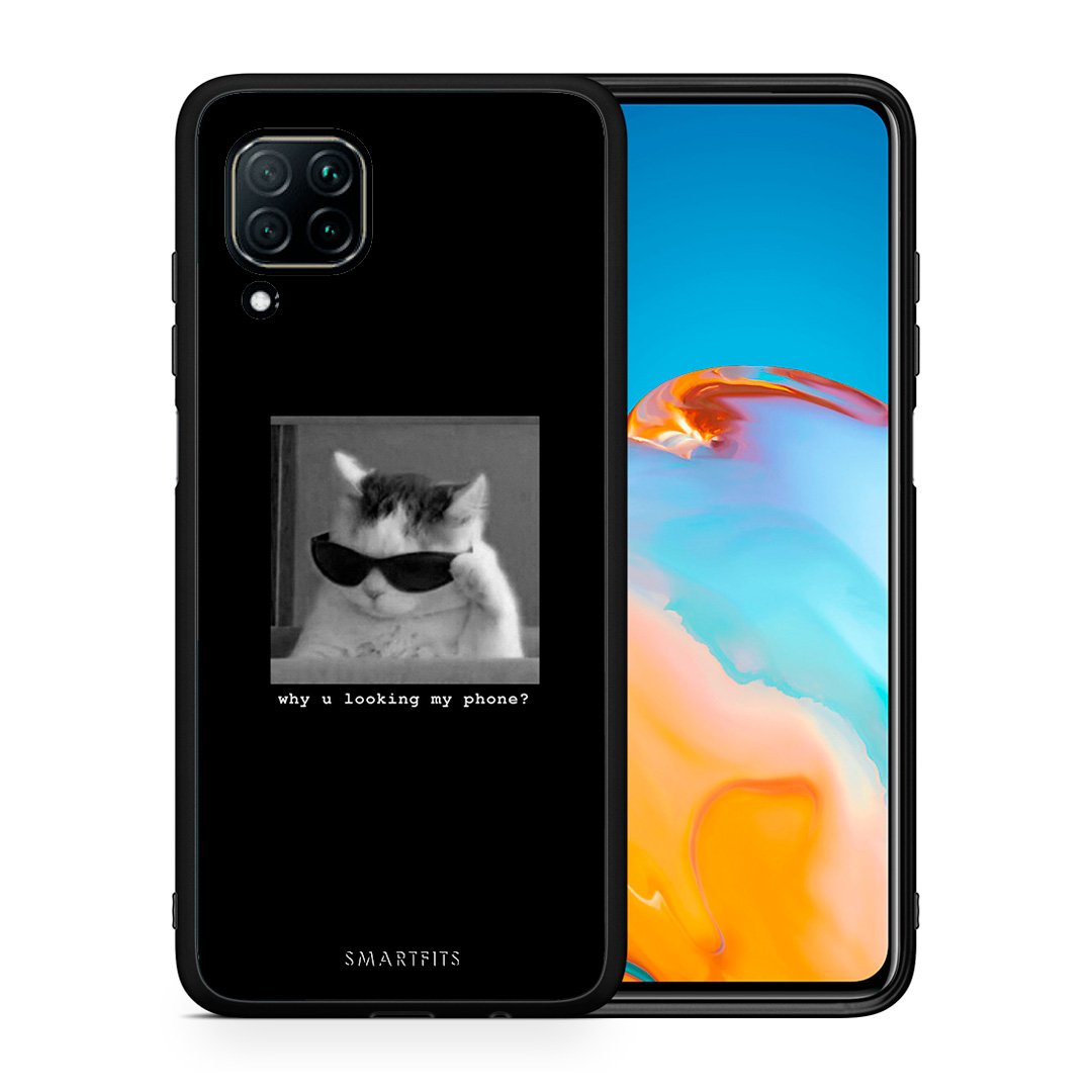 Θήκη Huawei P40 Lite Meme Cat από τη Smartfits με σχέδιο στο πίσω μέρος και μαύρο περίβλημα | Huawei P40 Lite Meme Cat case with colorful back and black bezels