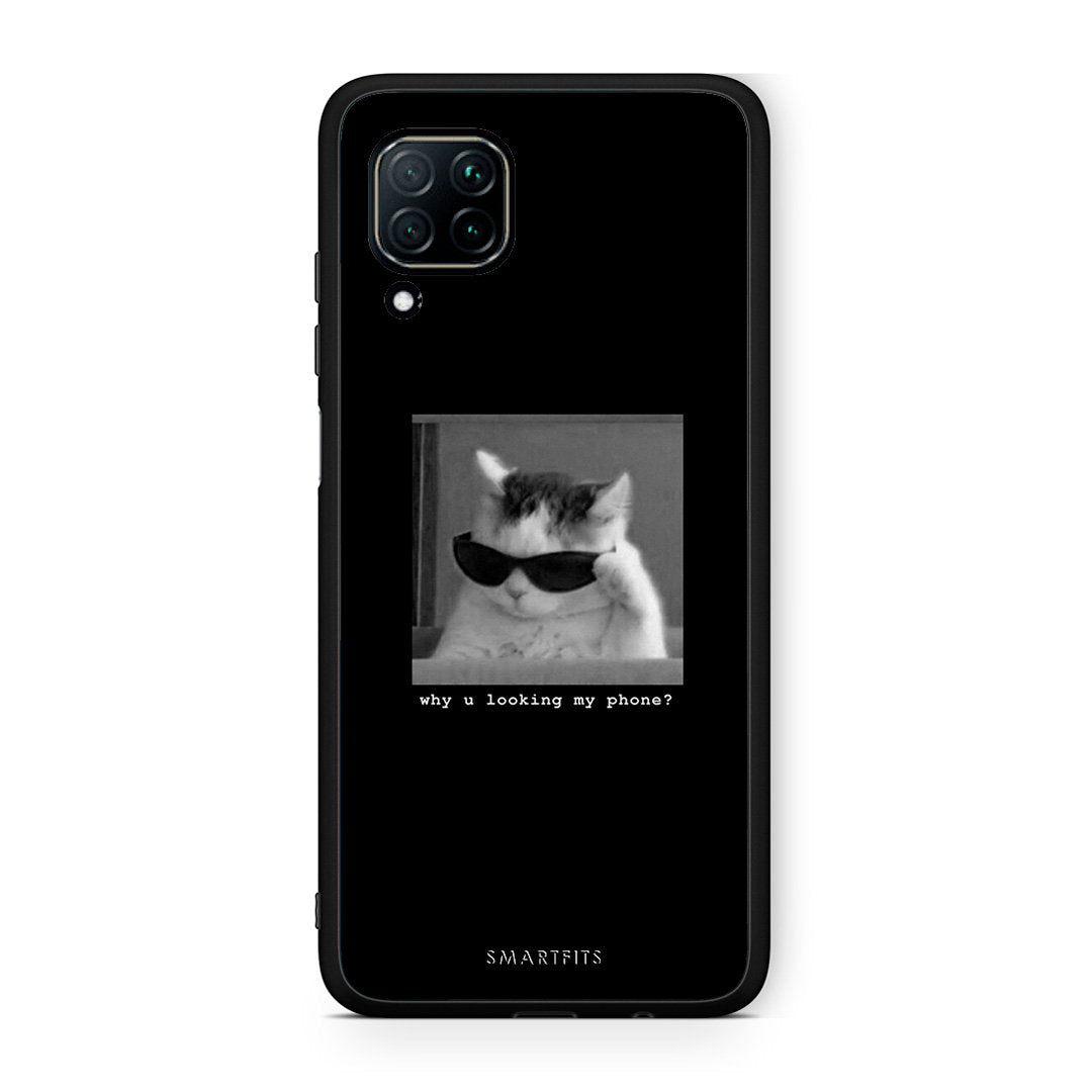 Huawei P40 Lite Meme Cat θήκη από τη Smartfits με σχέδιο στο πίσω μέρος και μαύρο περίβλημα | Smartphone case with colorful back and black bezels by Smartfits