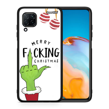 Θήκη Huawei P40 Lite Merry F Xmas από τη Smartfits με σχέδιο στο πίσω μέρος και μαύρο περίβλημα | Huawei P40 Lite Merry F Xmas case with colorful back and black bezels