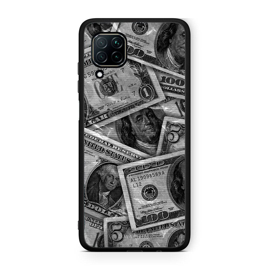 Huawei P40 Lite Money Dollars θήκη από τη Smartfits με σχέδιο στο πίσω μέρος και μαύρο περίβλημα | Smartphone case with colorful back and black bezels by Smartfits