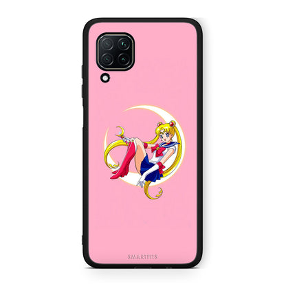 Huawei P40 Lite Moon Girl θήκη από τη Smartfits με σχέδιο στο πίσω μέρος και μαύρο περίβλημα | Smartphone case with colorful back and black bezels by Smartfits