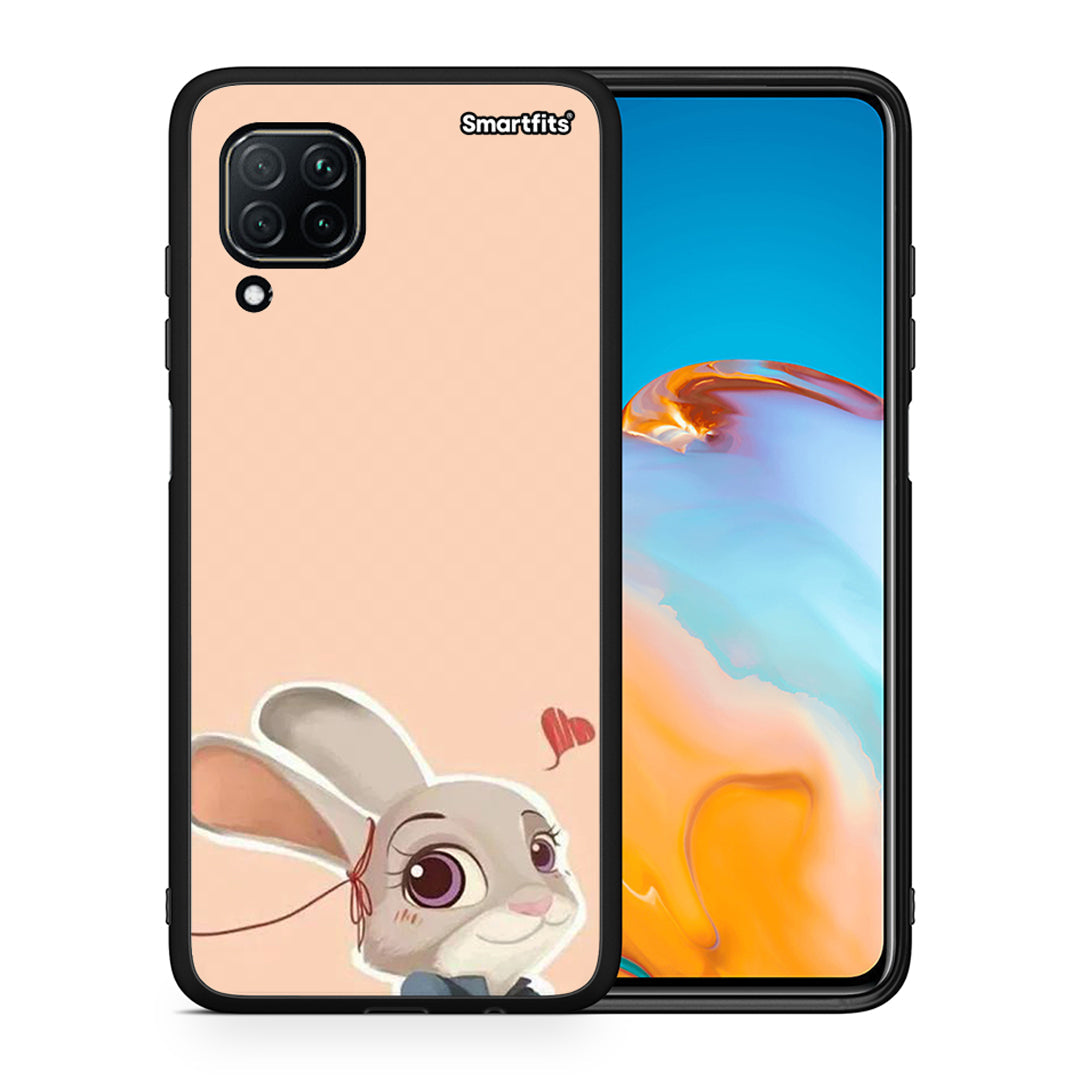Θήκη Huawei P40 Lite Nick Wilde And Judy Hopps Love 2 από τη Smartfits με σχέδιο στο πίσω μέρος και μαύρο περίβλημα | Huawei P40 Lite Nick Wilde And Judy Hopps Love 2 case with colorful back and black bezels