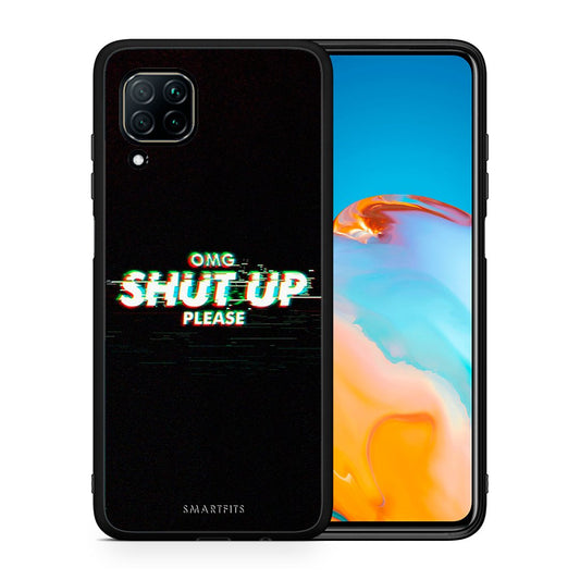 Θήκη Huawei P40 Lite OMG ShutUp από τη Smartfits με σχέδιο στο πίσω μέρος και μαύρο περίβλημα | Huawei P40 Lite OMG ShutUp case with colorful back and black bezels