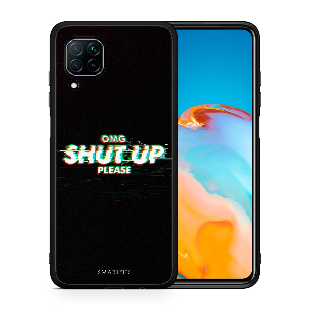 Θήκη Huawei P40 Lite OMG ShutUp από τη Smartfits με σχέδιο στο πίσω μέρος και μαύρο περίβλημα | Huawei P40 Lite OMG ShutUp case with colorful back and black bezels