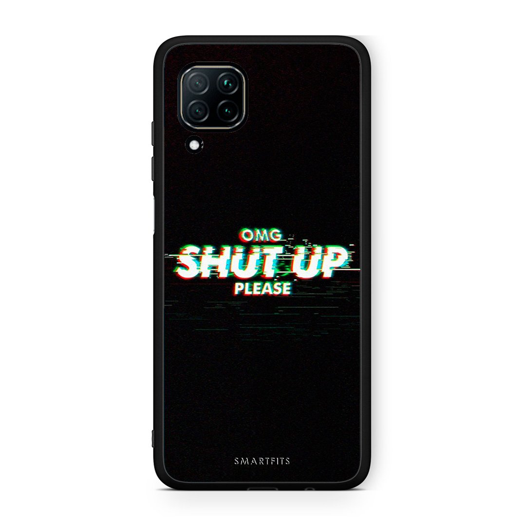 Huawei P40 Lite OMG ShutUp θήκη από τη Smartfits με σχέδιο στο πίσω μέρος και μαύρο περίβλημα | Smartphone case with colorful back and black bezels by Smartfits