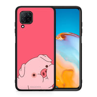 Thumbnail for Θήκη Αγίου Βαλεντίνου Huawei P40 Lite Pig Love 1 από τη Smartfits με σχέδιο στο πίσω μέρος και μαύρο περίβλημα | Huawei P40 Lite Pig Love 1 case with colorful back and black bezels