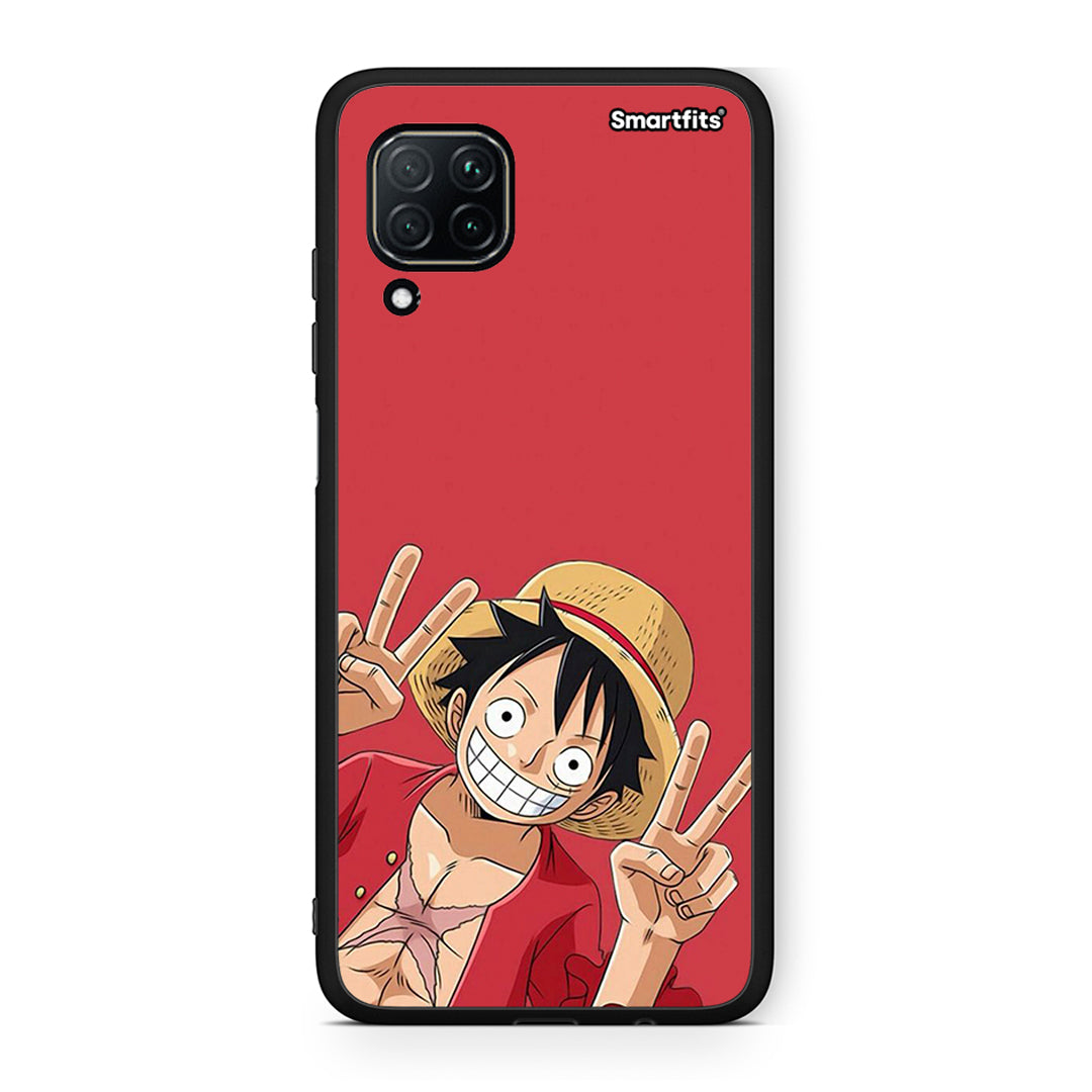 Huawei P40 Lite Pirate Luffy Θήκη από τη Smartfits με σχέδιο στο πίσω μέρος και μαύρο περίβλημα | Smartphone case with colorful back and black bezels by Smartfits