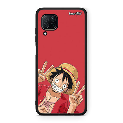 Huawei P40 Lite Pirate Luffy Θήκη από τη Smartfits με σχέδιο στο πίσω μέρος και μαύρο περίβλημα | Smartphone case with colorful back and black bezels by Smartfits