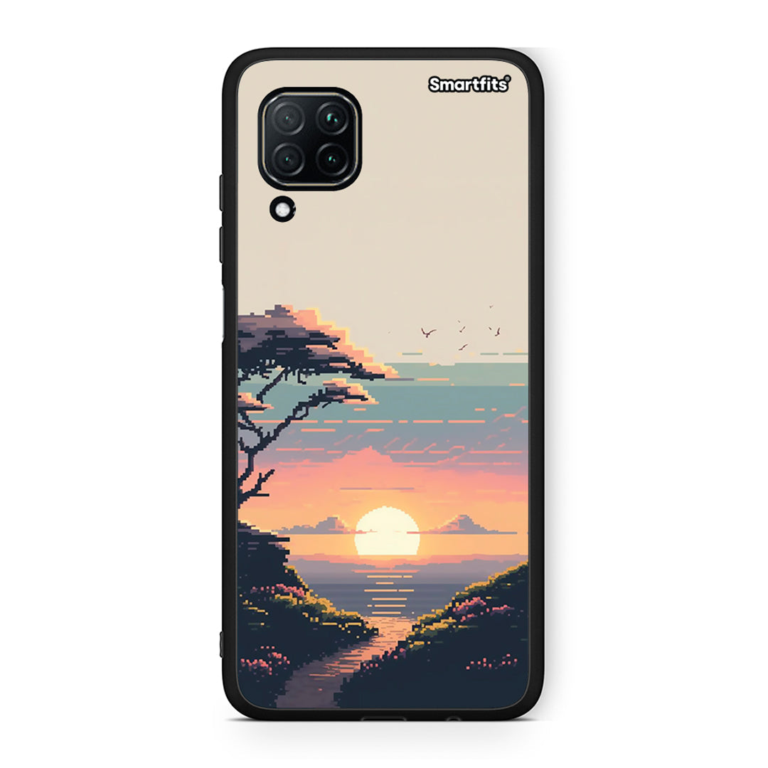 Huawei P40 Lite Pixel Sunset Θήκη από τη Smartfits με σχέδιο στο πίσω μέρος και μαύρο περίβλημα | Smartphone case with colorful back and black bezels by Smartfits