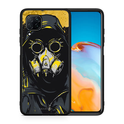 Θήκη Huawei P40 Lite Mask PopArt από τη Smartfits με σχέδιο στο πίσω μέρος και μαύρο περίβλημα | Huawei P40 Lite Mask PopArt case with colorful back and black bezels