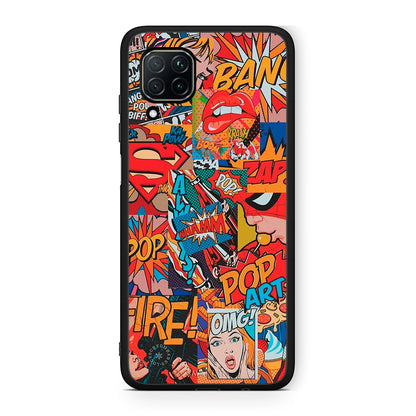 Huawei P40 Lite PopArt OMG θήκη από τη Smartfits με σχέδιο στο πίσω μέρος και μαύρο περίβλημα | Smartphone case with colorful back and black bezels by Smartfits