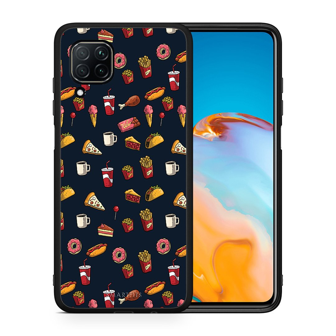 Θήκη Huawei P40 Lite Hungry Random από τη Smartfits με σχέδιο στο πίσω μέρος και μαύρο περίβλημα | Huawei P40 Lite Hungry Random case with colorful back and black bezels