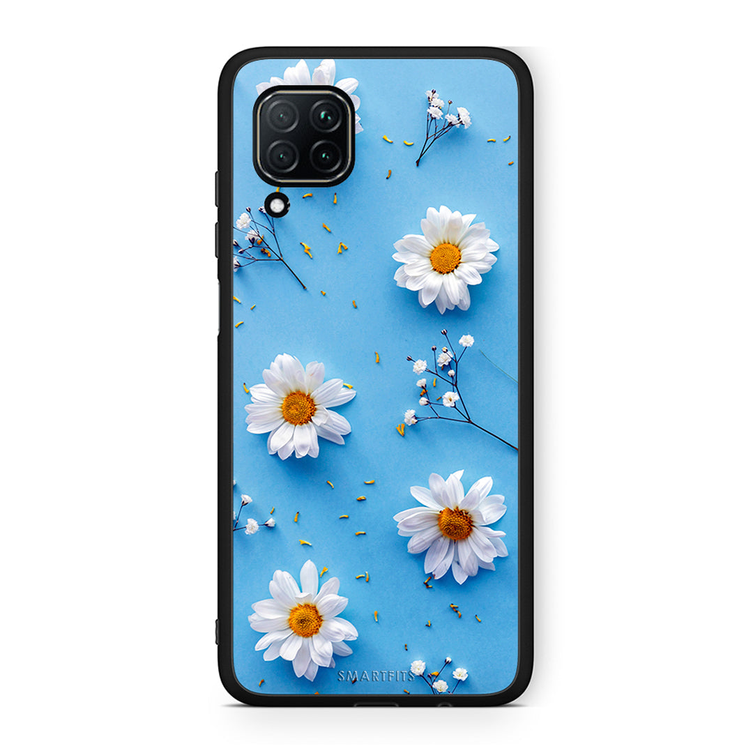 Huawei P40 Lite Real Daisies θήκη από τη Smartfits με σχέδιο στο πίσω μέρος και μαύρο περίβλημα | Smartphone case with colorful back and black bezels by Smartfits