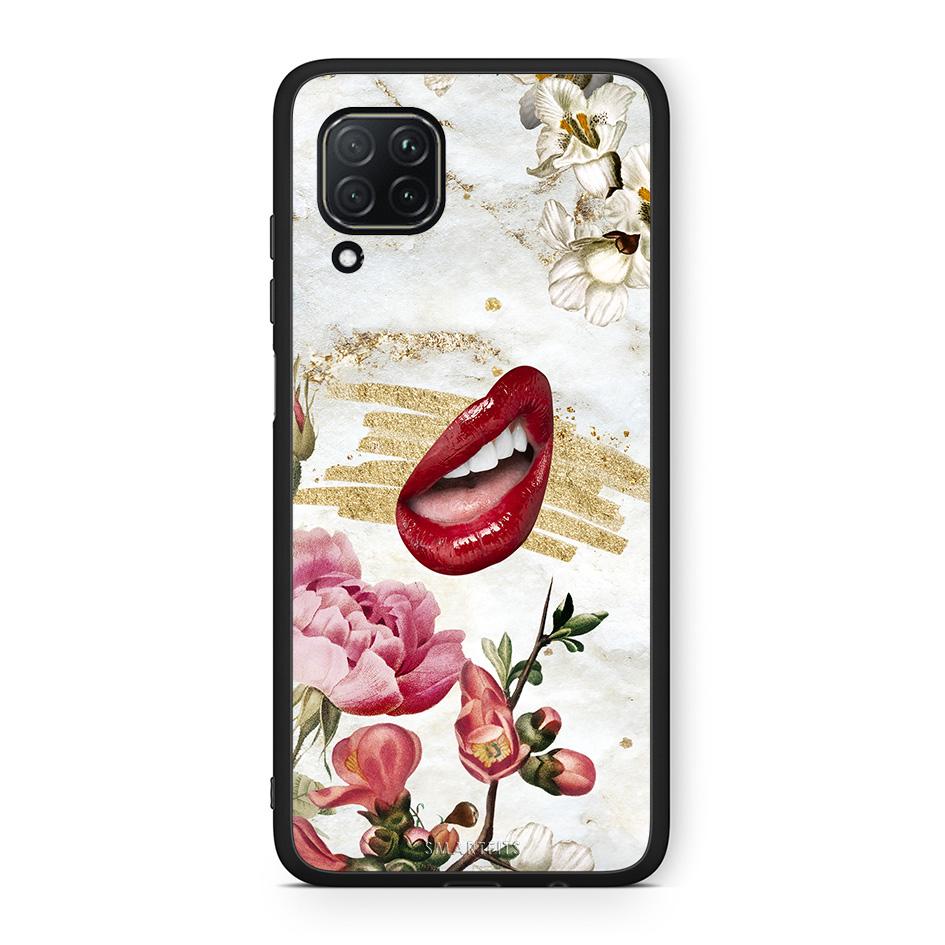 Huawei P40 Lite Red Lips θήκη από τη Smartfits με σχέδιο στο πίσω μέρος και μαύρο περίβλημα | Smartphone case with colorful back and black bezels by Smartfits