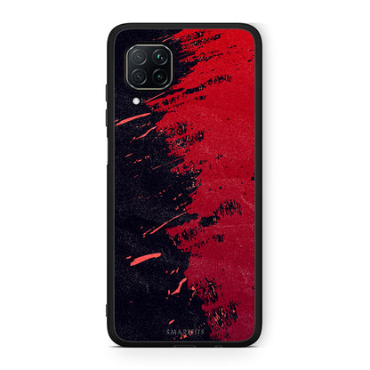 Huawei P40 Lite Red Paint Θήκη Αγίου Βαλεντίνου από τη Smartfits με σχέδιο στο πίσω μέρος και μαύρο περίβλημα | Smartphone case with colorful back and black bezels by Smartfits
