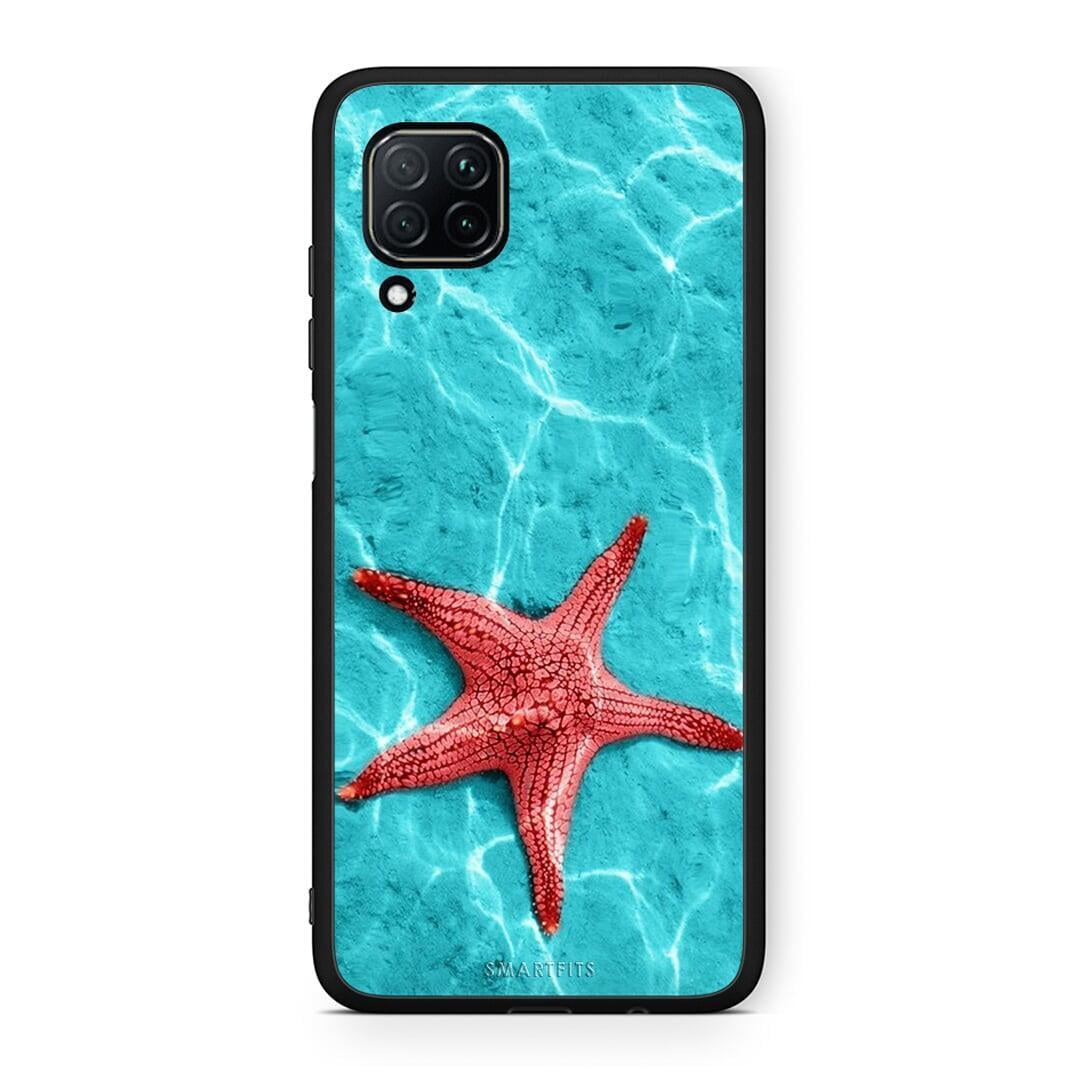 Huawei P40 Lite Red Starfish Θήκη από τη Smartfits με σχέδιο στο πίσω μέρος και μαύρο περίβλημα | Smartphone case with colorful back and black bezels by Smartfits