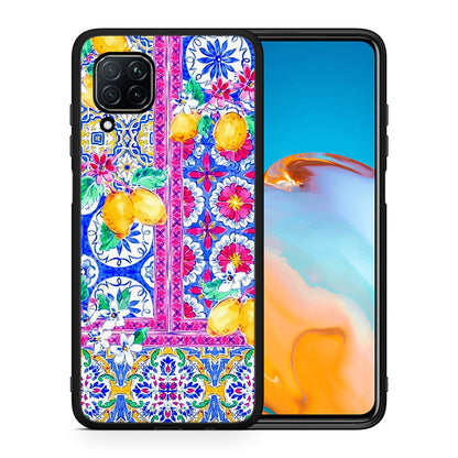 Θήκη Huawei P40 Lite Retro Spring από τη Smartfits με σχέδιο στο πίσω μέρος και μαύρο περίβλημα | Huawei P40 Lite Retro Spring case with colorful back and black bezels