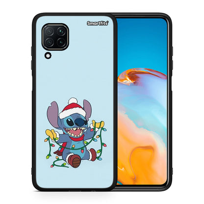 Θήκη Huawei P40 Lite Santa Stich από τη Smartfits με σχέδιο στο πίσω μέρος και μαύρο περίβλημα | Huawei P40 Lite Santa Stich case with colorful back and black bezels